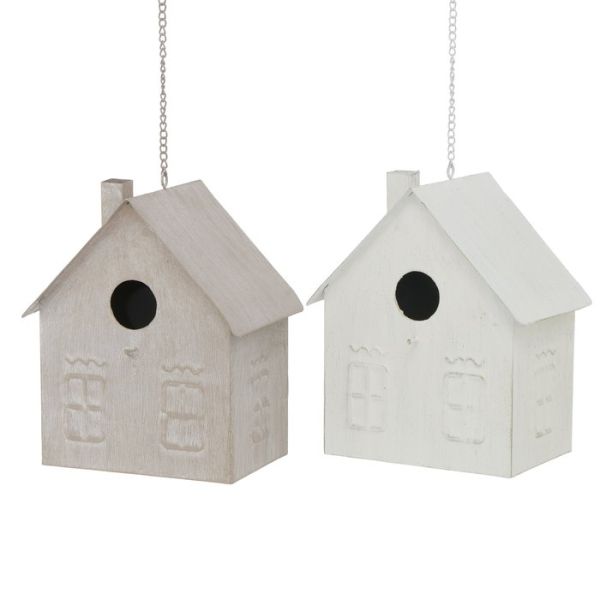 Vogelhaus Little Home, H 21,00 cm, Eisen lackiert, Beige, Of