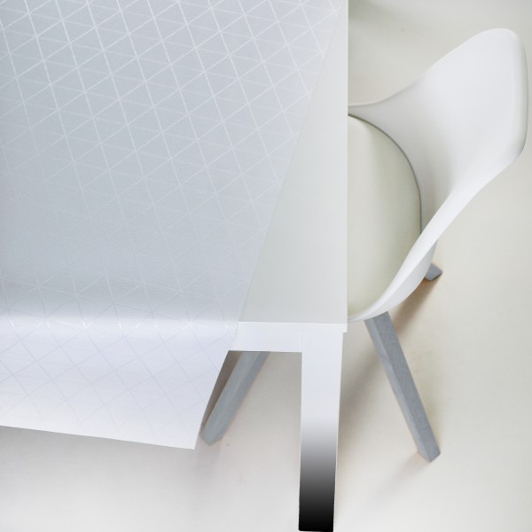 Tischbelag VidaTex Royal Triangel weiß Meterware 140 cm