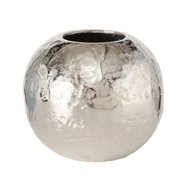 Vase Saviour, Deko, H 17,00 cm, Aluminium vernickelt, Glanz Aluminium vernickelt silber